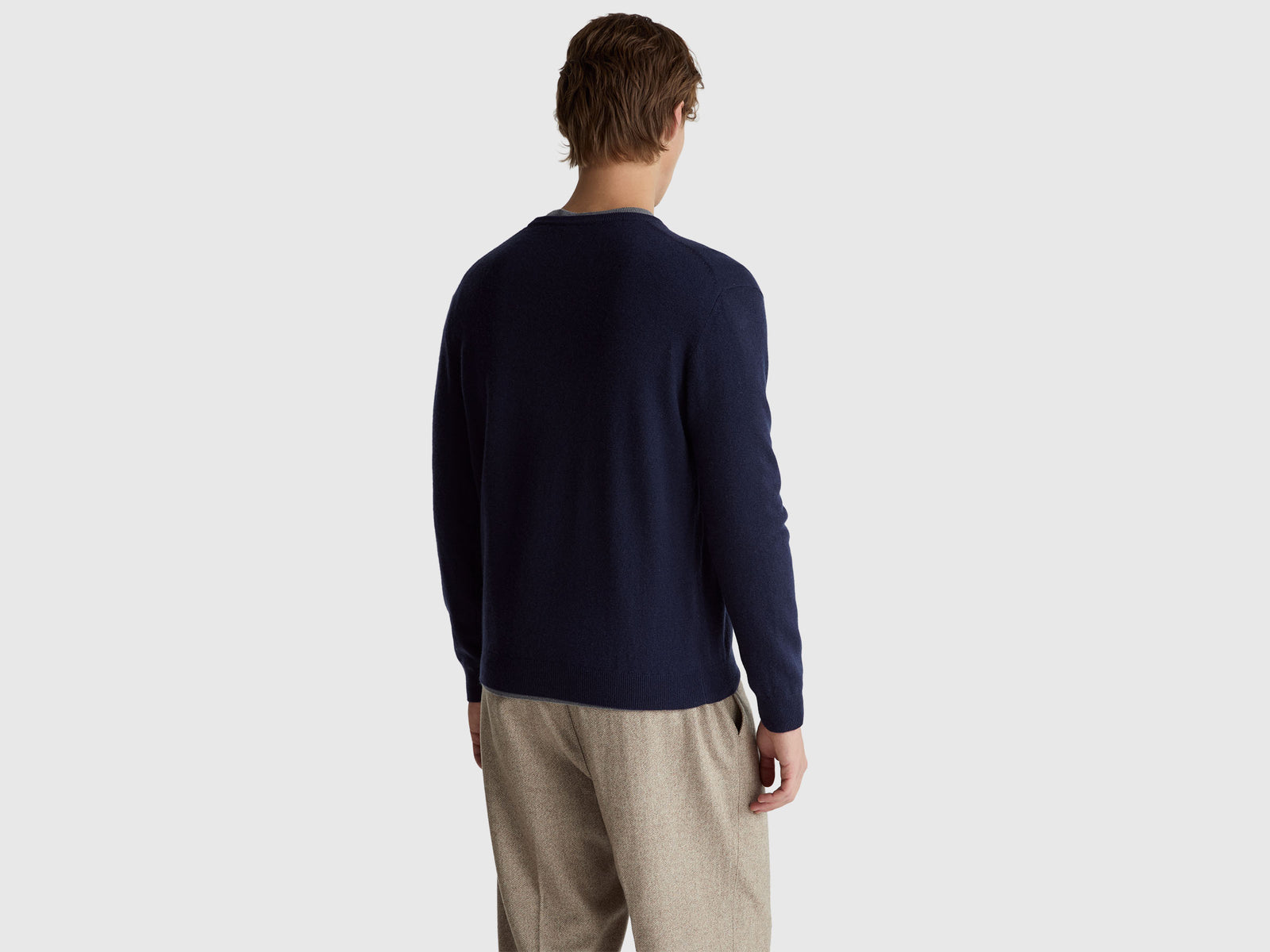 Camisola azul-escuro em pura lã Merino - ucb_image_B