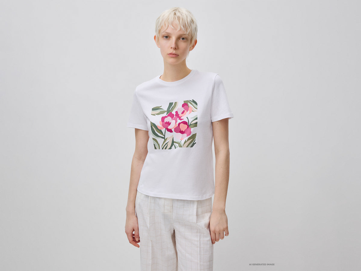 T-shirt com estampa às flores - ucb_image_F