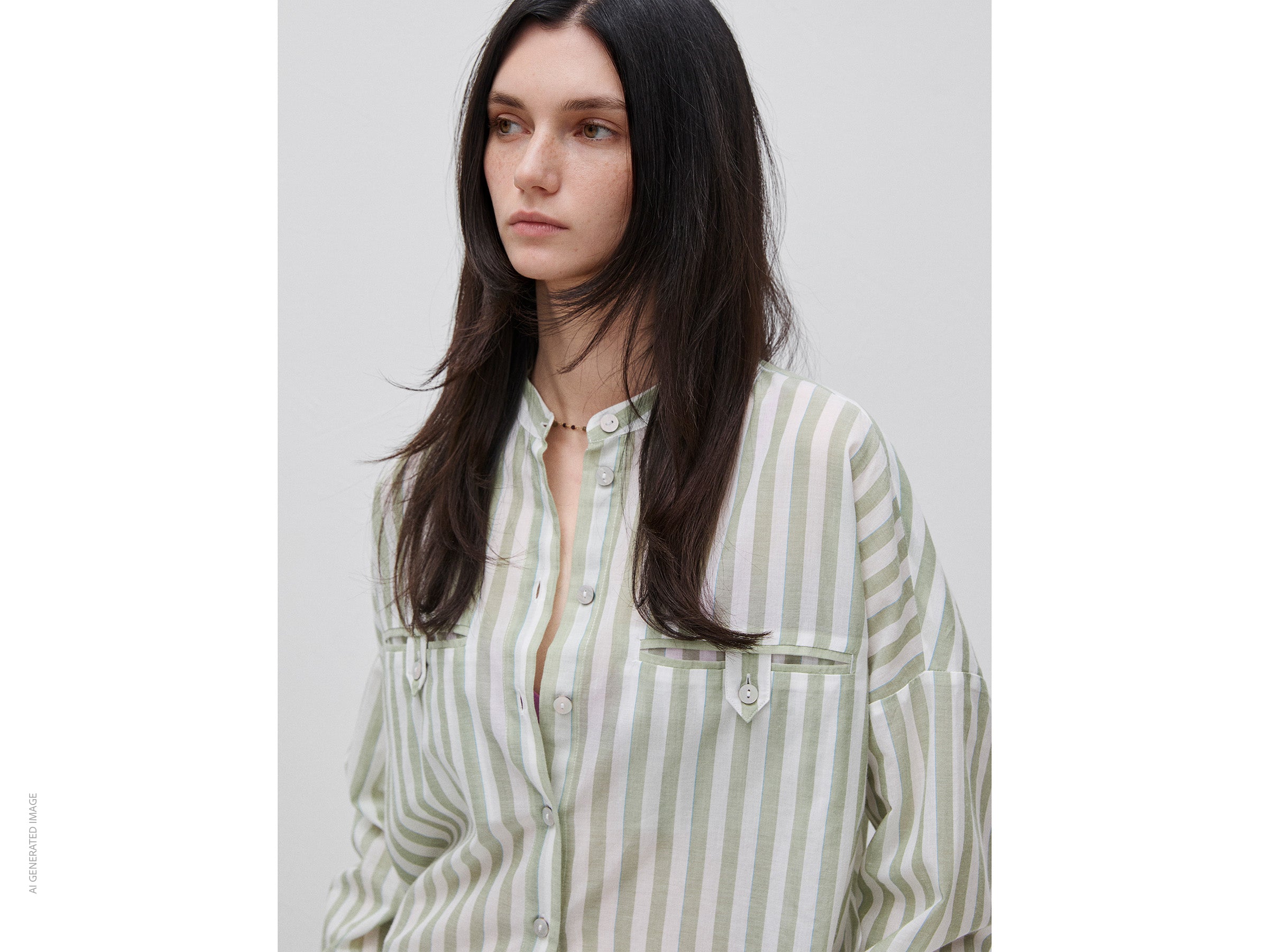 Camisa às riscas com gola coreana - ucb_image_FY