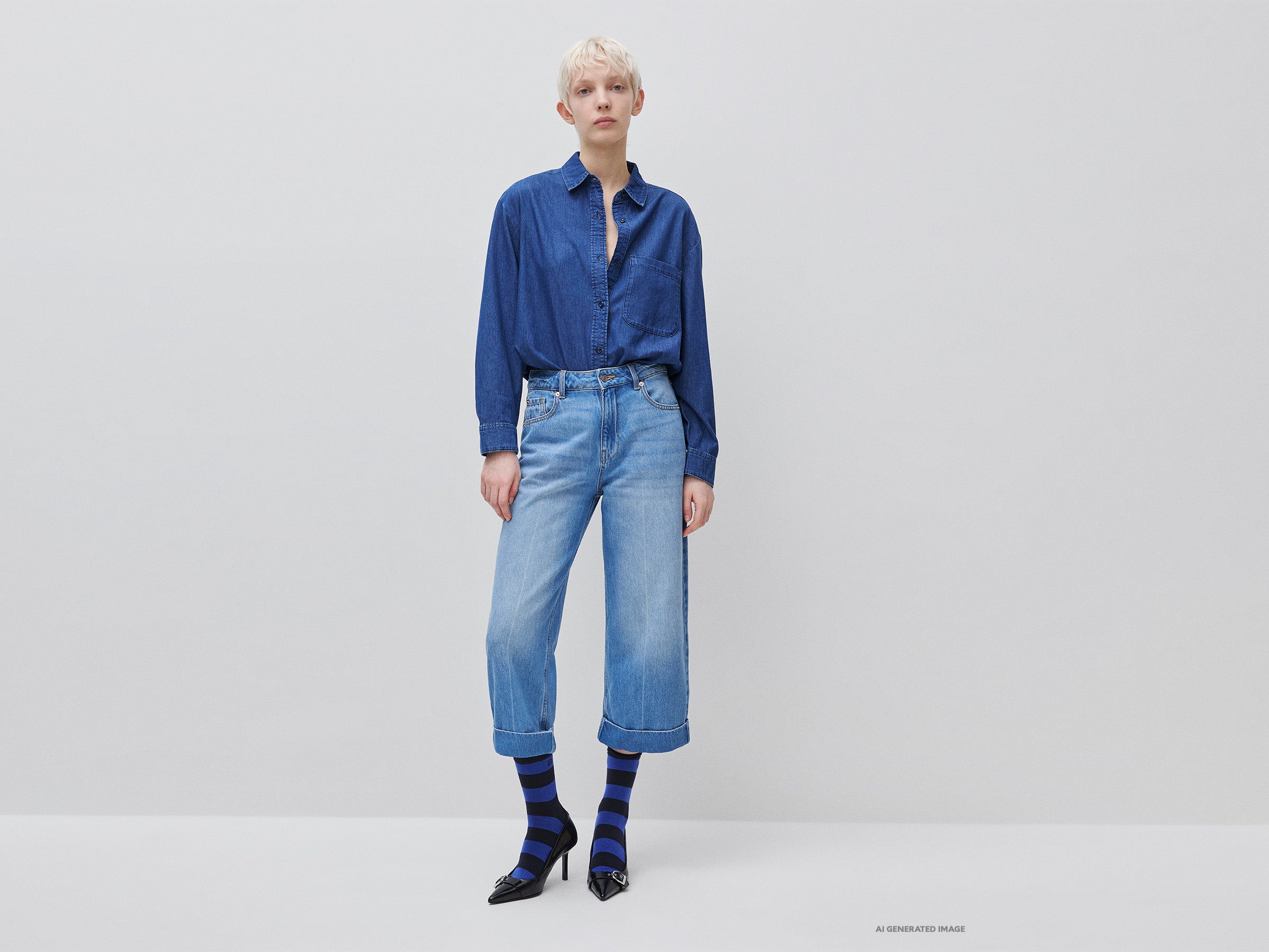 Camisa cropped em chambray - ucb_image_FY
