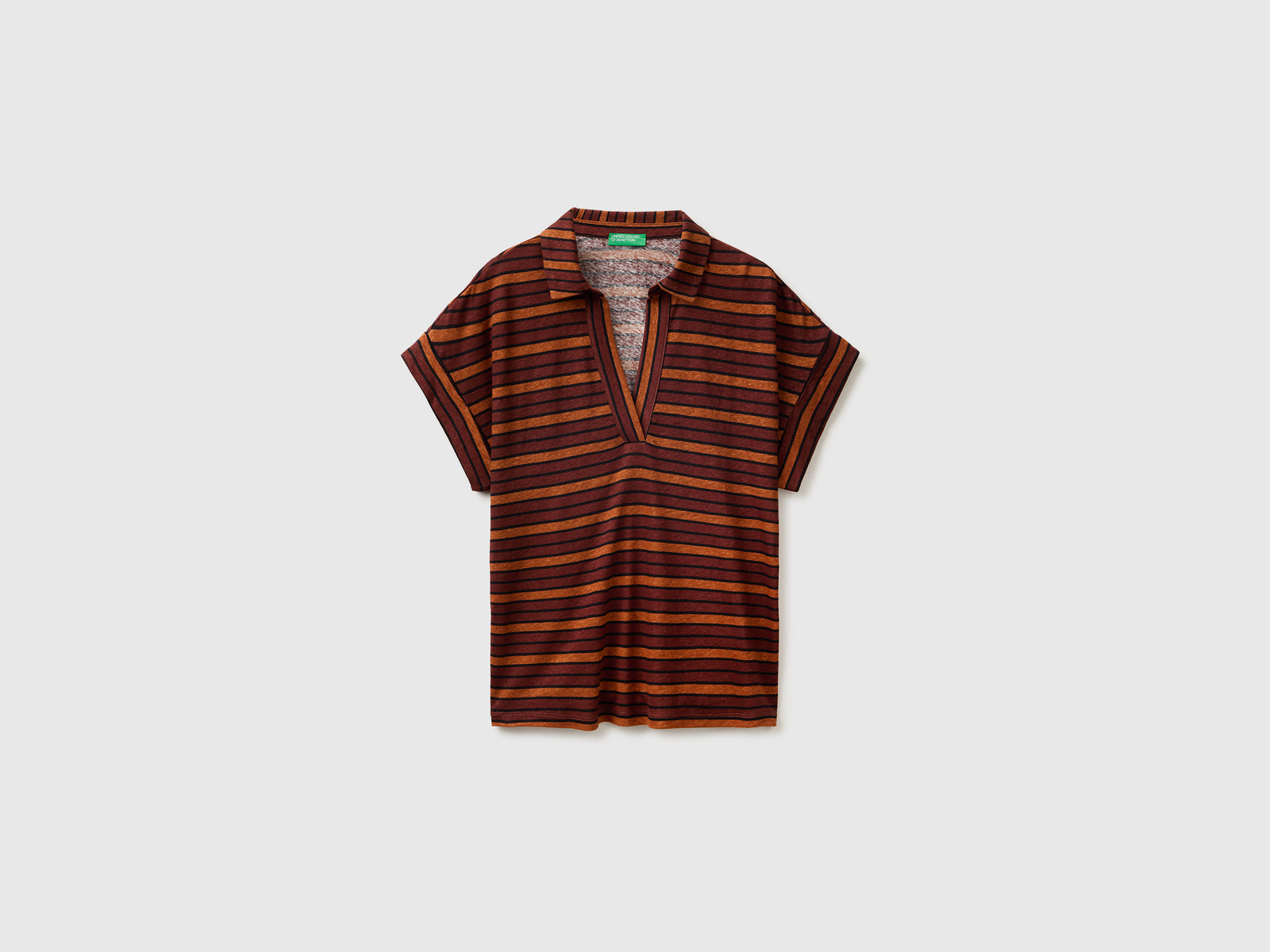 T-shirt às riscas com gola tipo polo - ucb_image_FS