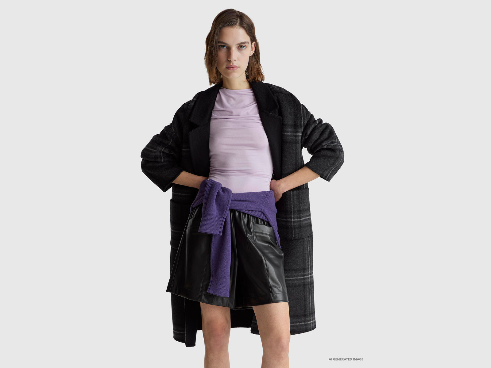 Bermudas in imitation leather