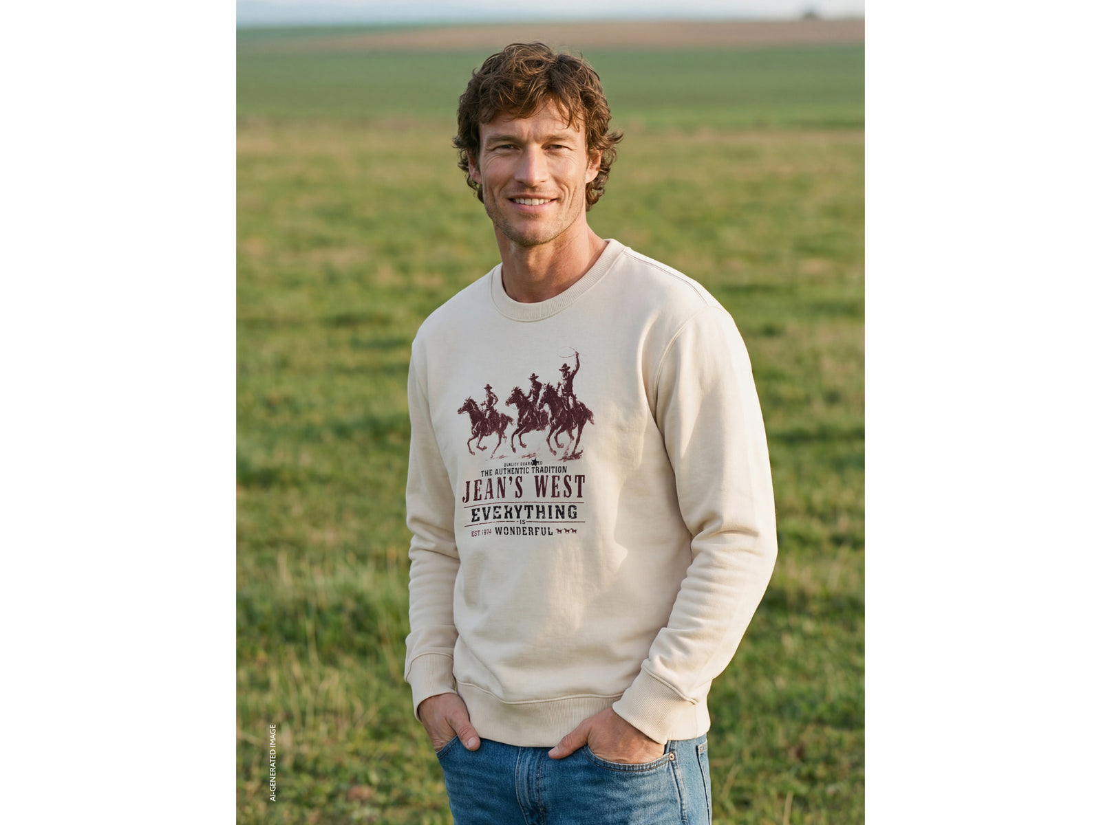 Western print sweatshirt