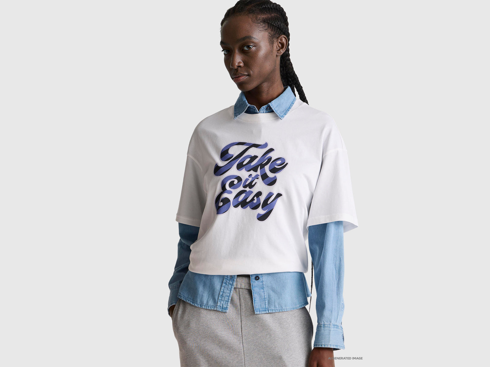 T-shirt com estampa slogan - ucb_image_F