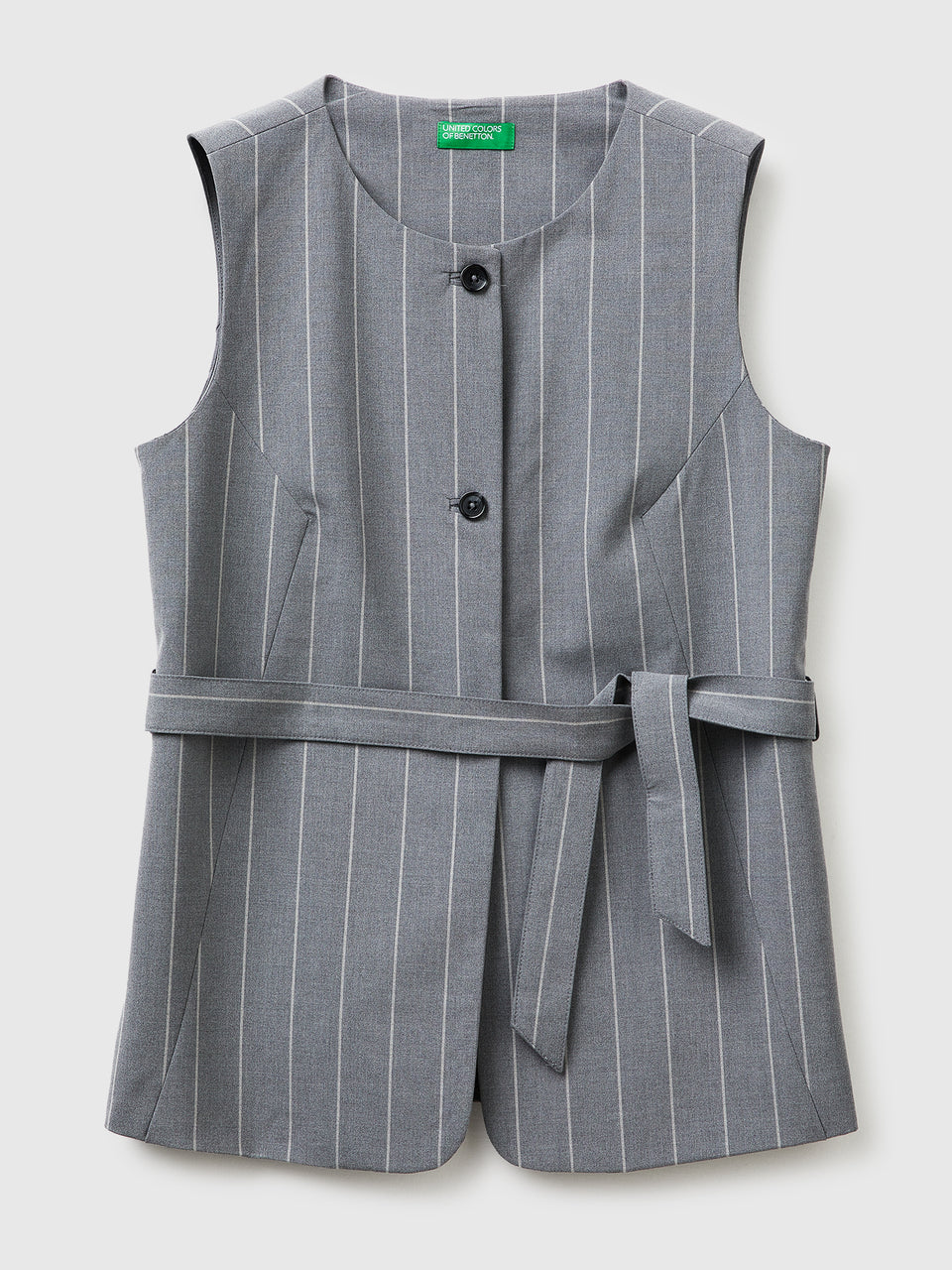 Long pinstriped waistcoat with belt - ucb_image_FS