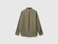 Military green shirt in pure linen - ucb_image_BS