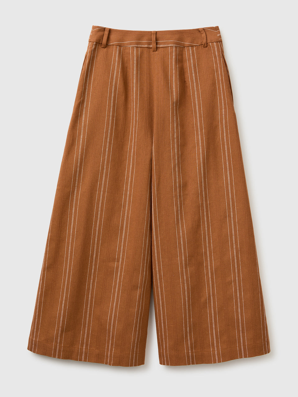 Wide-leg striped linen blend trousers - ucb_image_BS