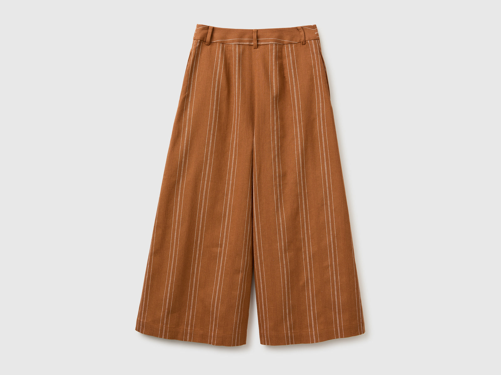 Wide-leg striped linen blend trousers - ucb_image_BS
