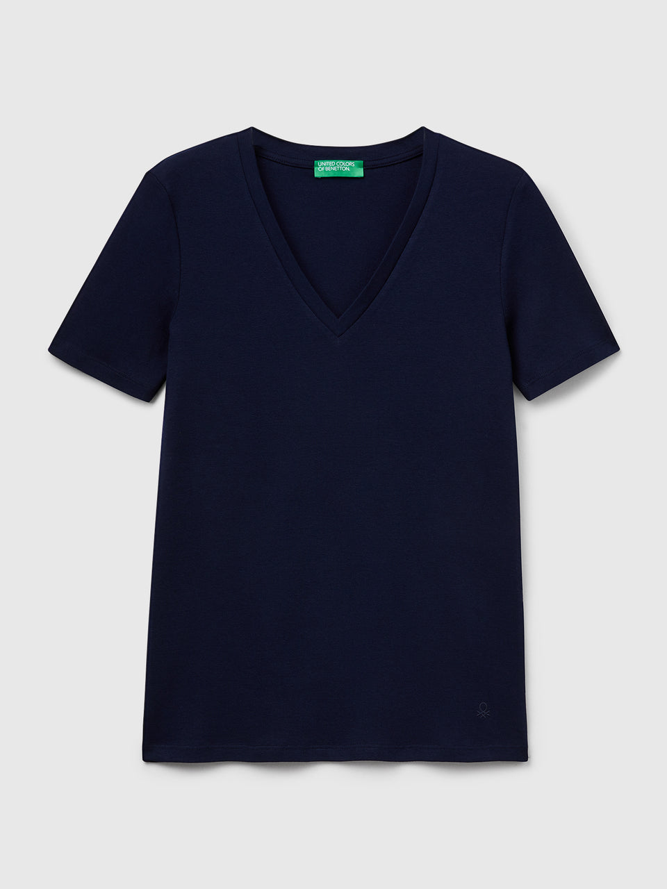 T-shirt em algodão puro com decote em V - ucb_image_FS