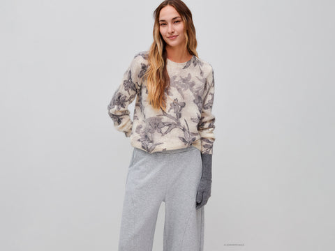 Camisola às flores em mistura de mohair e lã - ucb_image_F