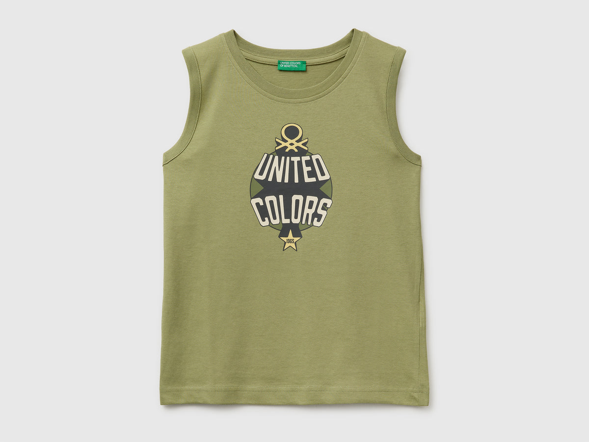 Organic cotton tank top with logo print - ucb_image_FS