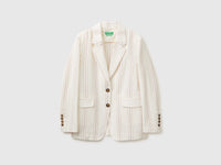 Blazer às riscas em mistura de linho - ucb_image_FS