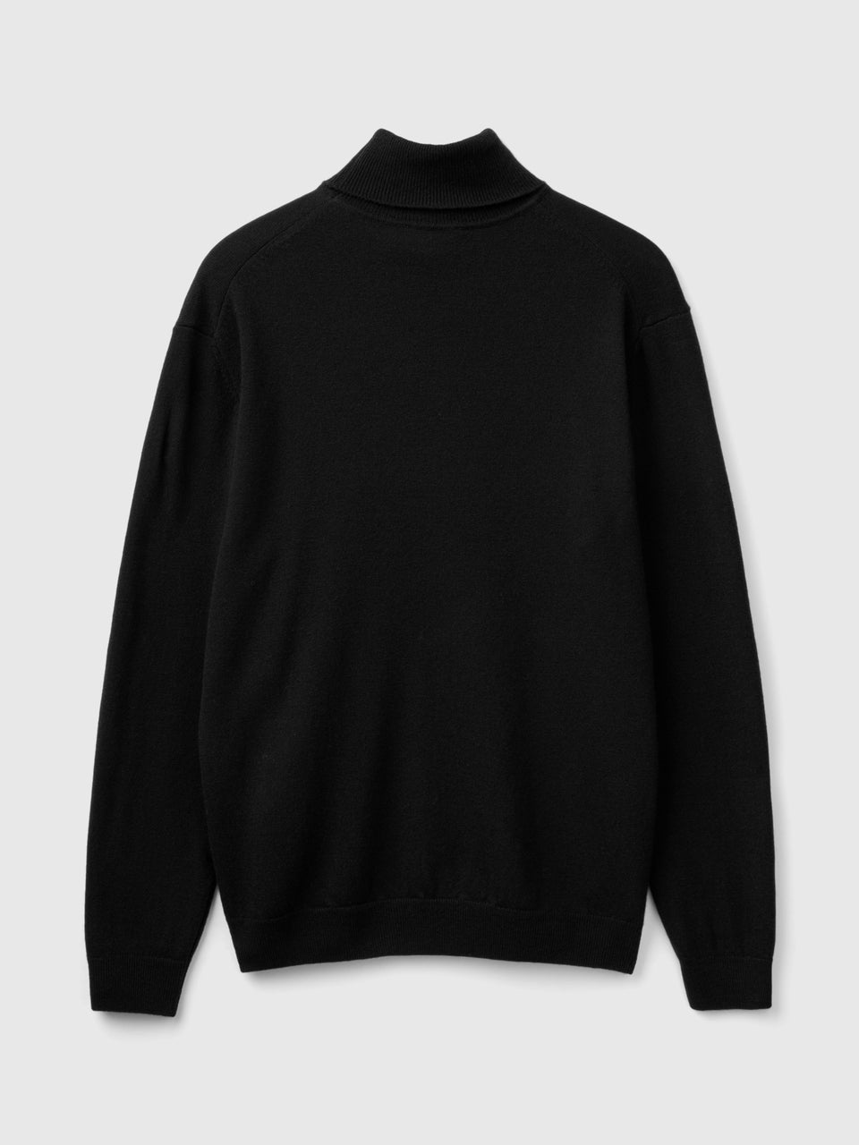 Camisola de gola alta preta em pura lã Merino - ucb_image_BS