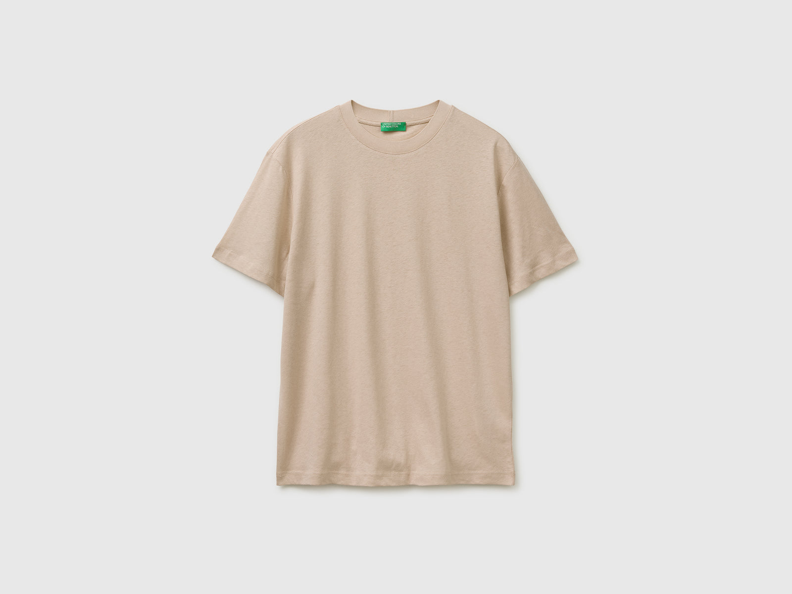 T-shirt de gola redonda em mistura de linho - ucb_image_FS