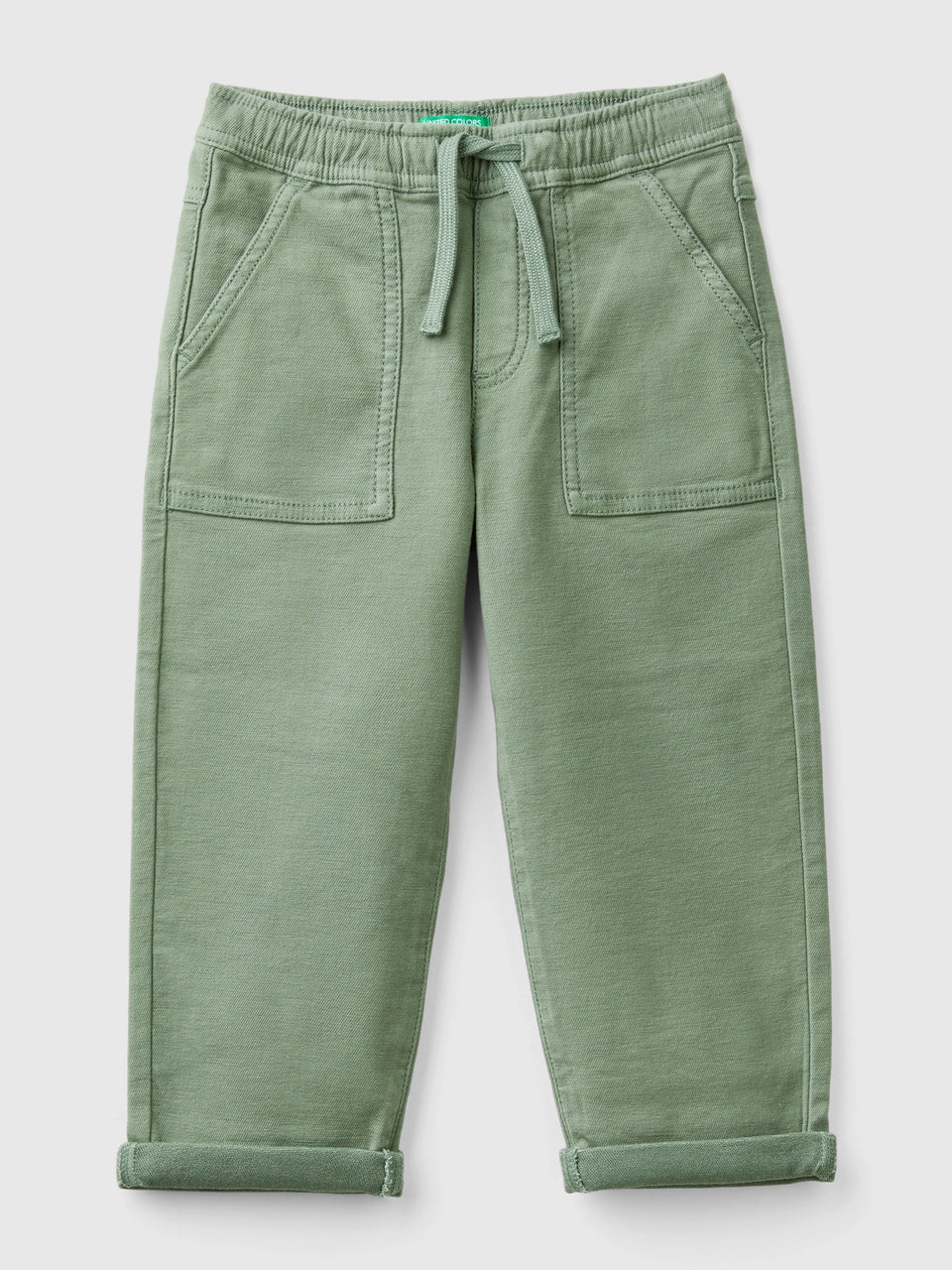 Joggers em mistura de algodão com cordão de ajuste - ucb_image_FS