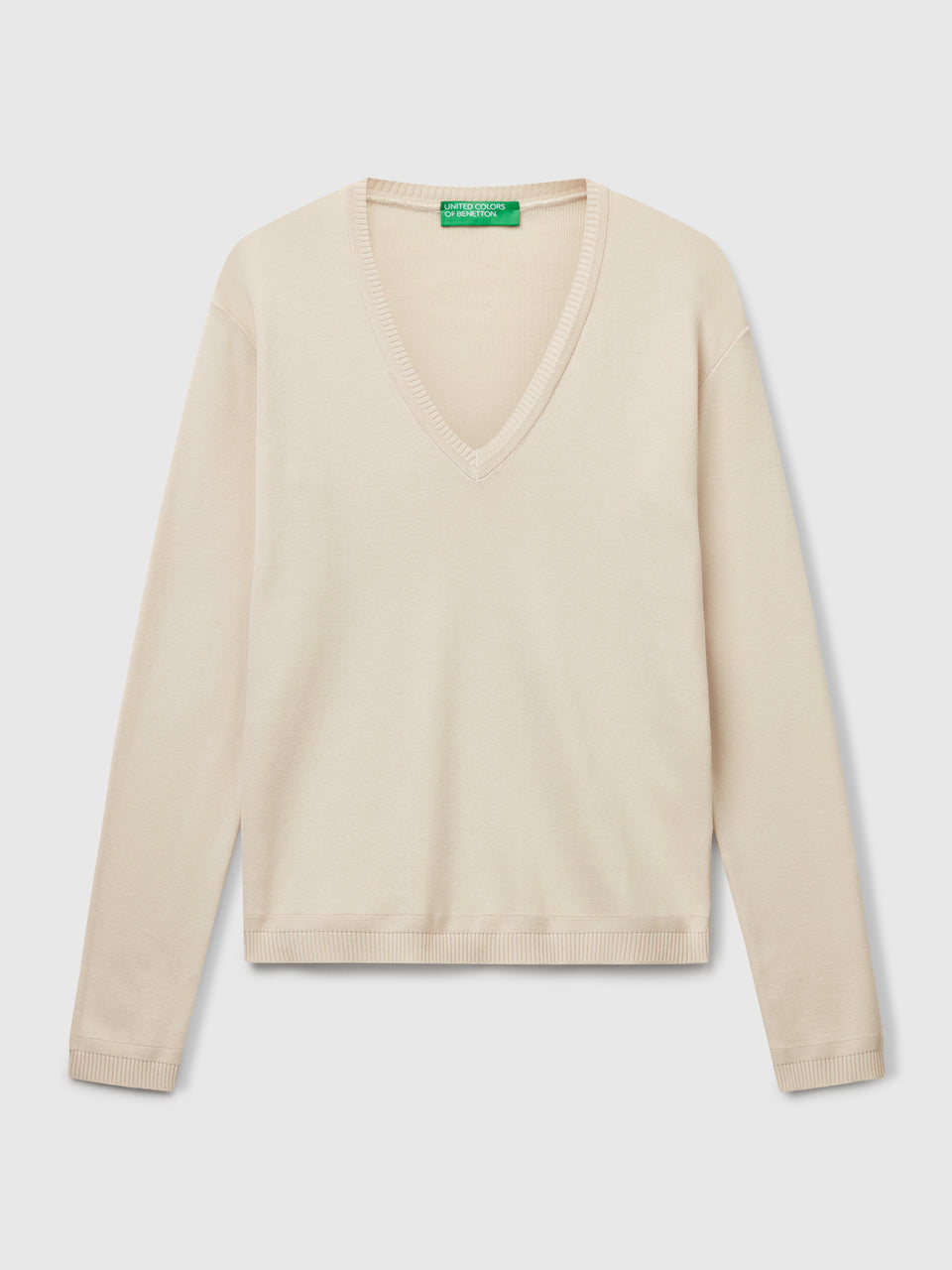 Camisola com decote em V em algodão puro - ucb_image_FS