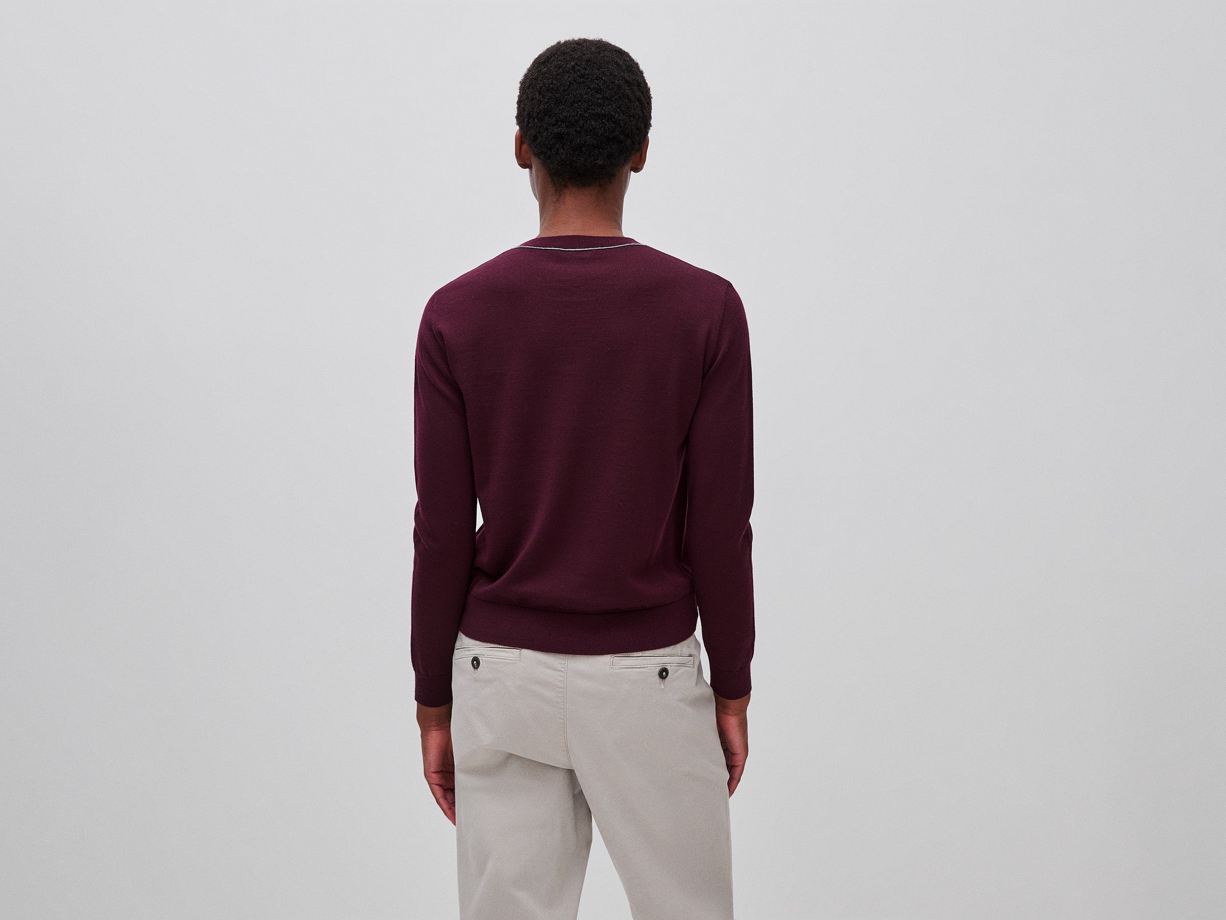 Camisola de gola redonda em pura lã Merino - ucb_image_B
