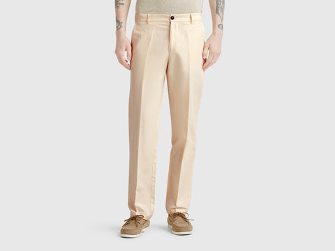 Chinos slim fit em mistura de linho - ucb_image_F