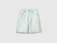 Denim Bermuda shorts with cuffs - ucb_image_FS