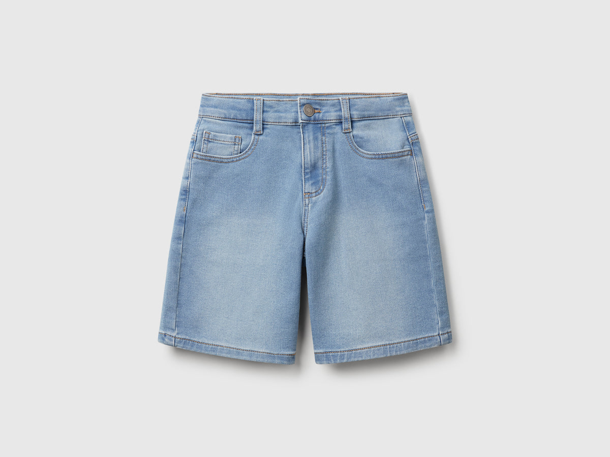 Straight Bermuda shorts in stretch denim - ucb_image_FS