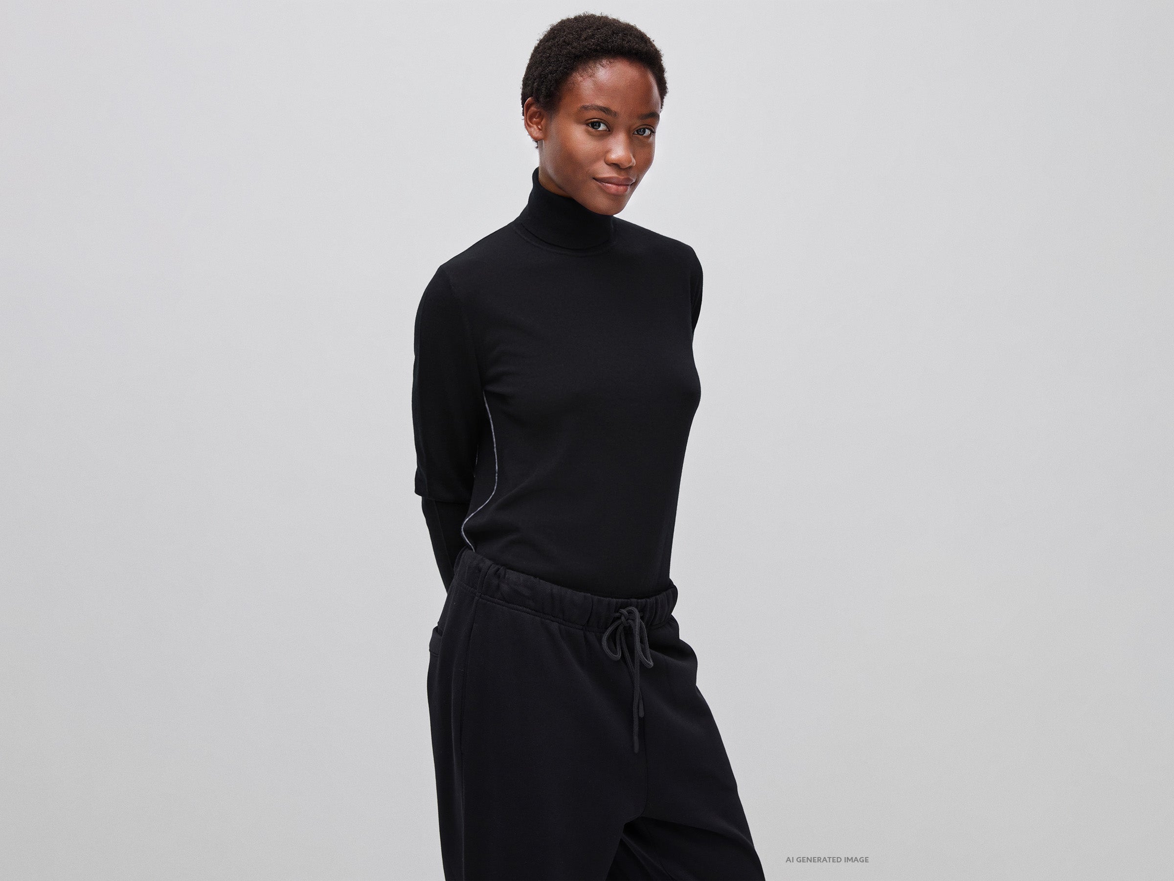 Camisola de gola alta em pura lã Merino - ucb_image_F