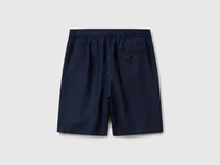Bermuda shorts with drawstring in pure linen - ucb_image_BS
