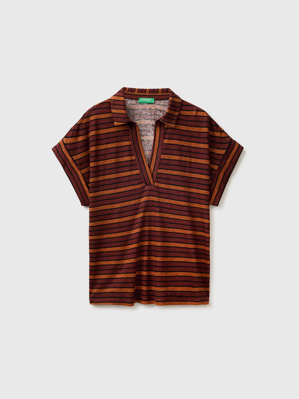 T-shirt às riscas com gola tipo polo - ucb_image_FS
