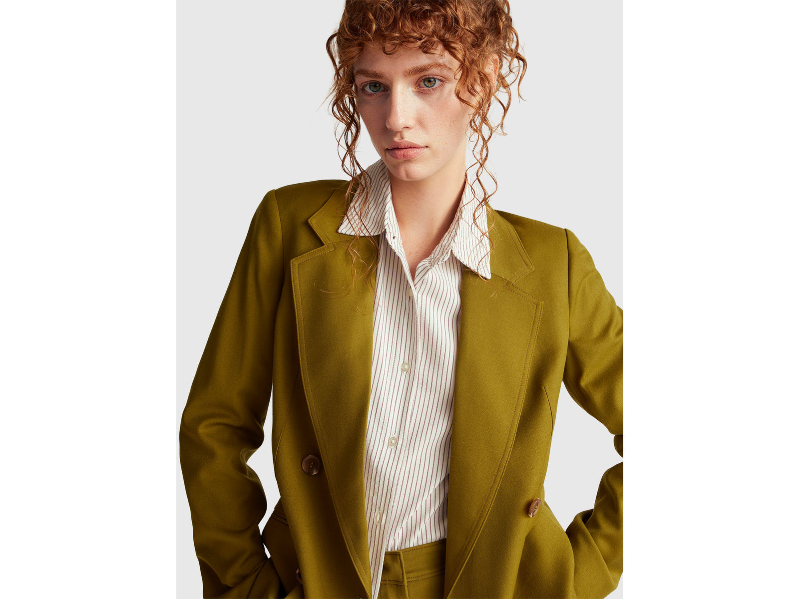 Double-breasted jacket in viscose blend