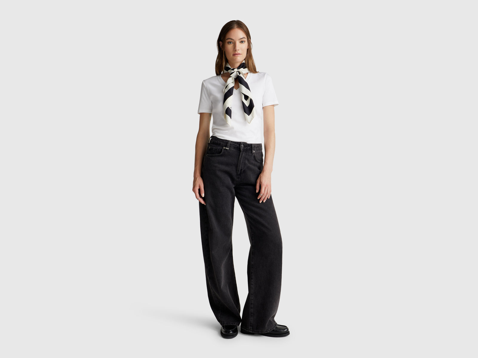 Pure cotton t-shirt with V-neck