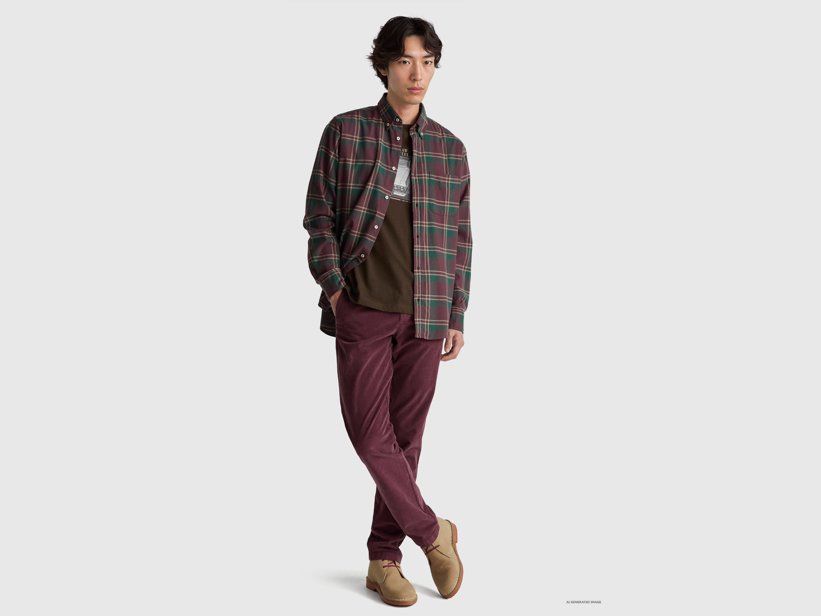 Slim fit stretch corduroy trousers