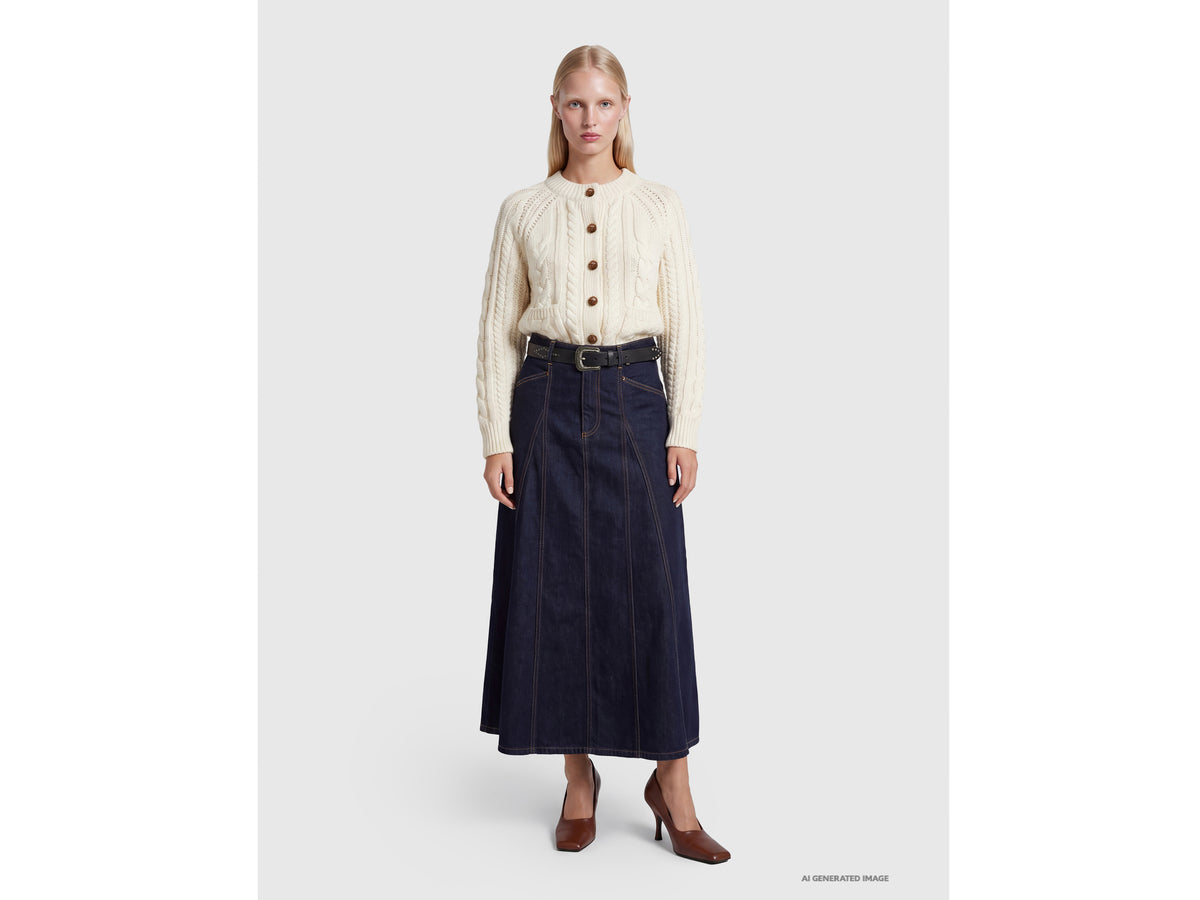 Reworked effect denim skirt