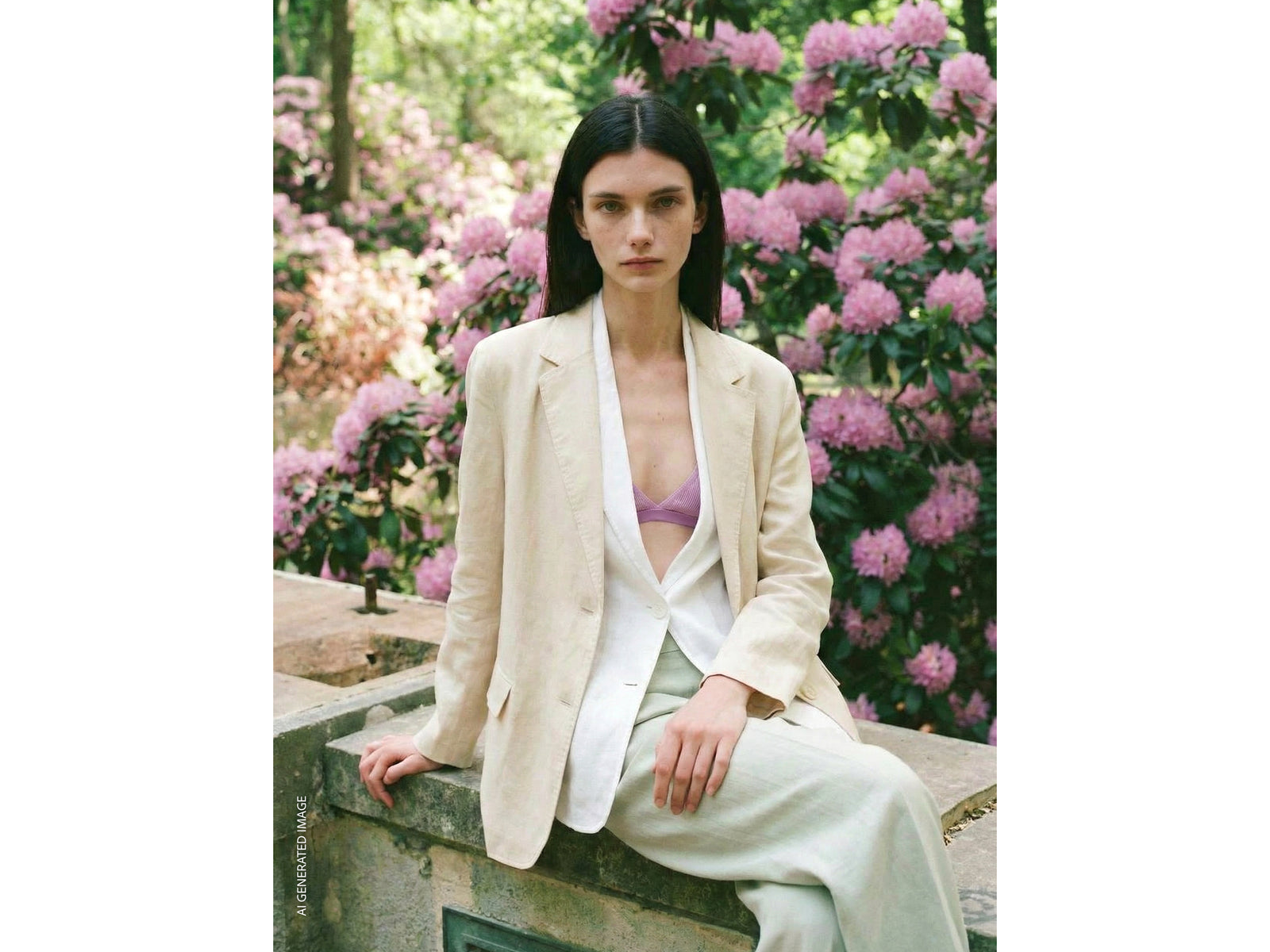 Blazer in pure linen
