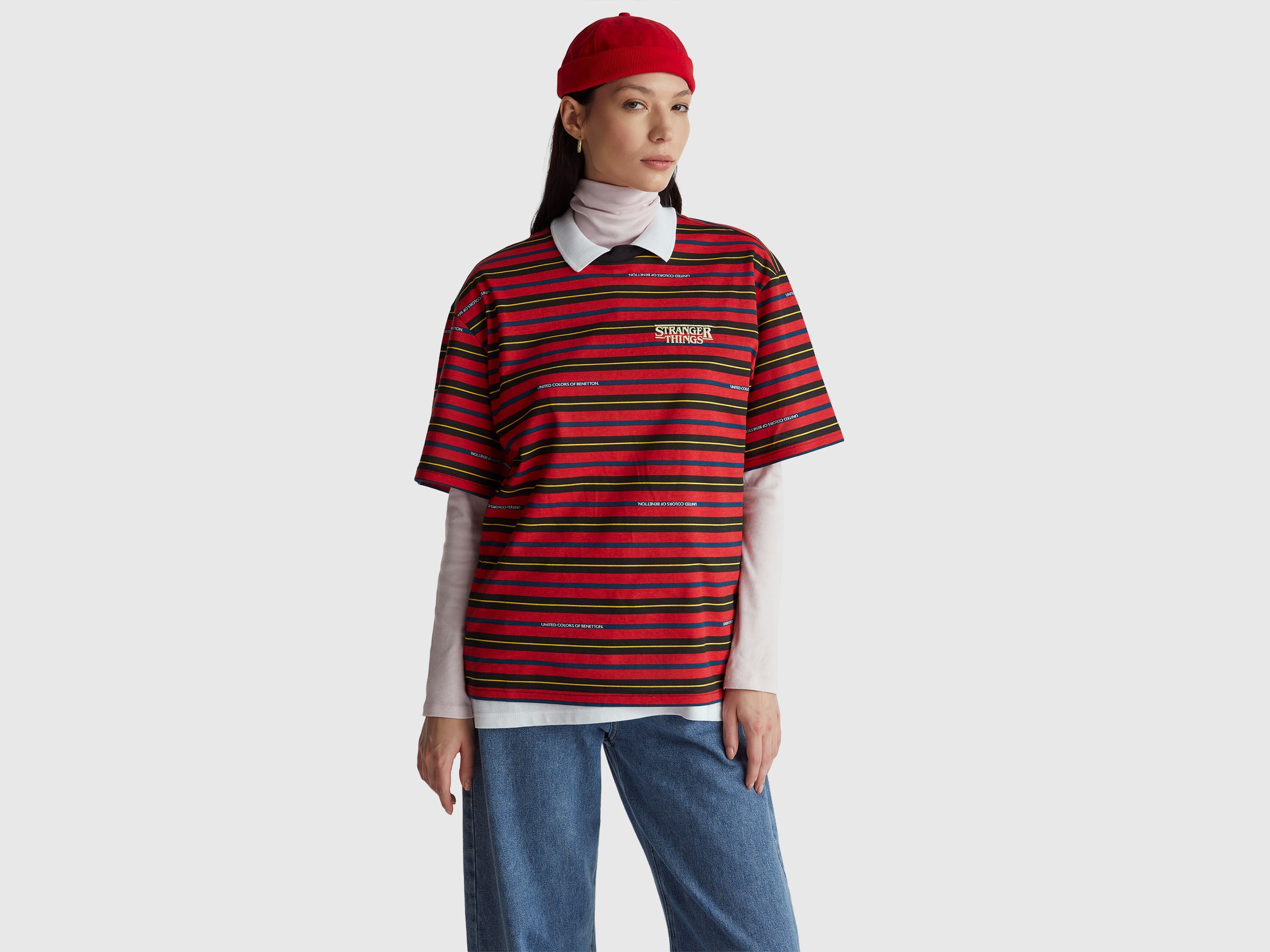 T-shirt às riscas Stranger Things - ucb_image_F