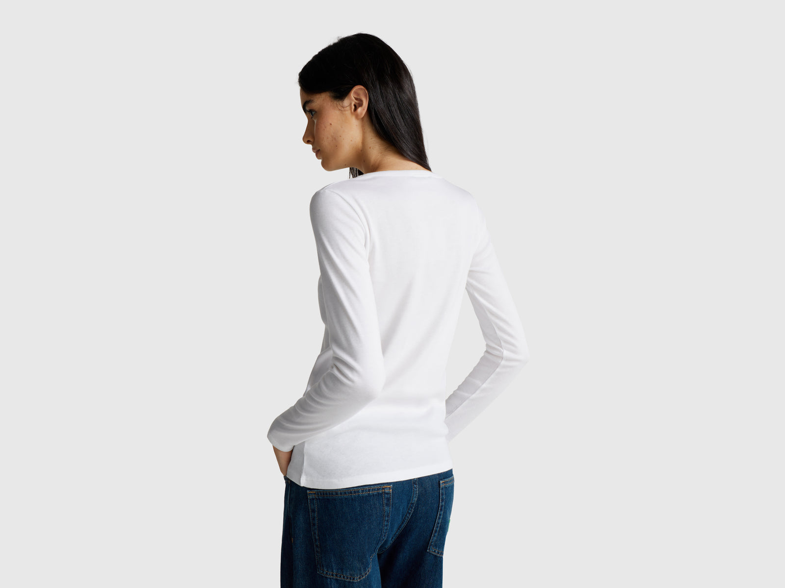 T-shirt de manga comprida com logótipo glitter - ucb_image_B