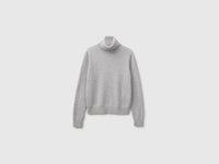 Camisola de gola alta cinza-claro em pura caxemira - ucb_image_FS