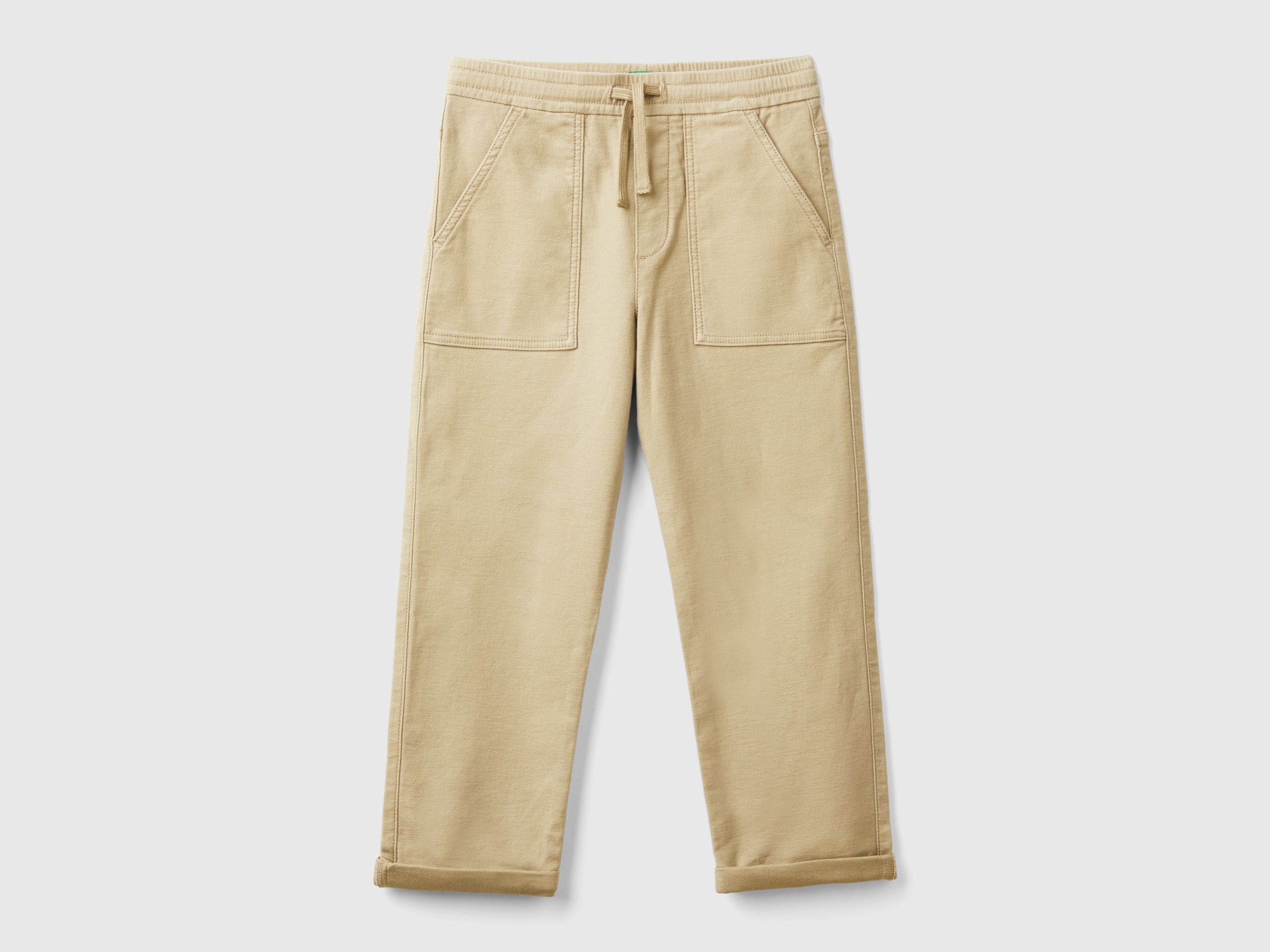 Joggers em mistura de algodão com cordão de ajuste - ucb_image_FS