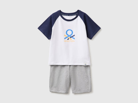 Pijama curto em algodão estampa logótipo - ucb_image_FS