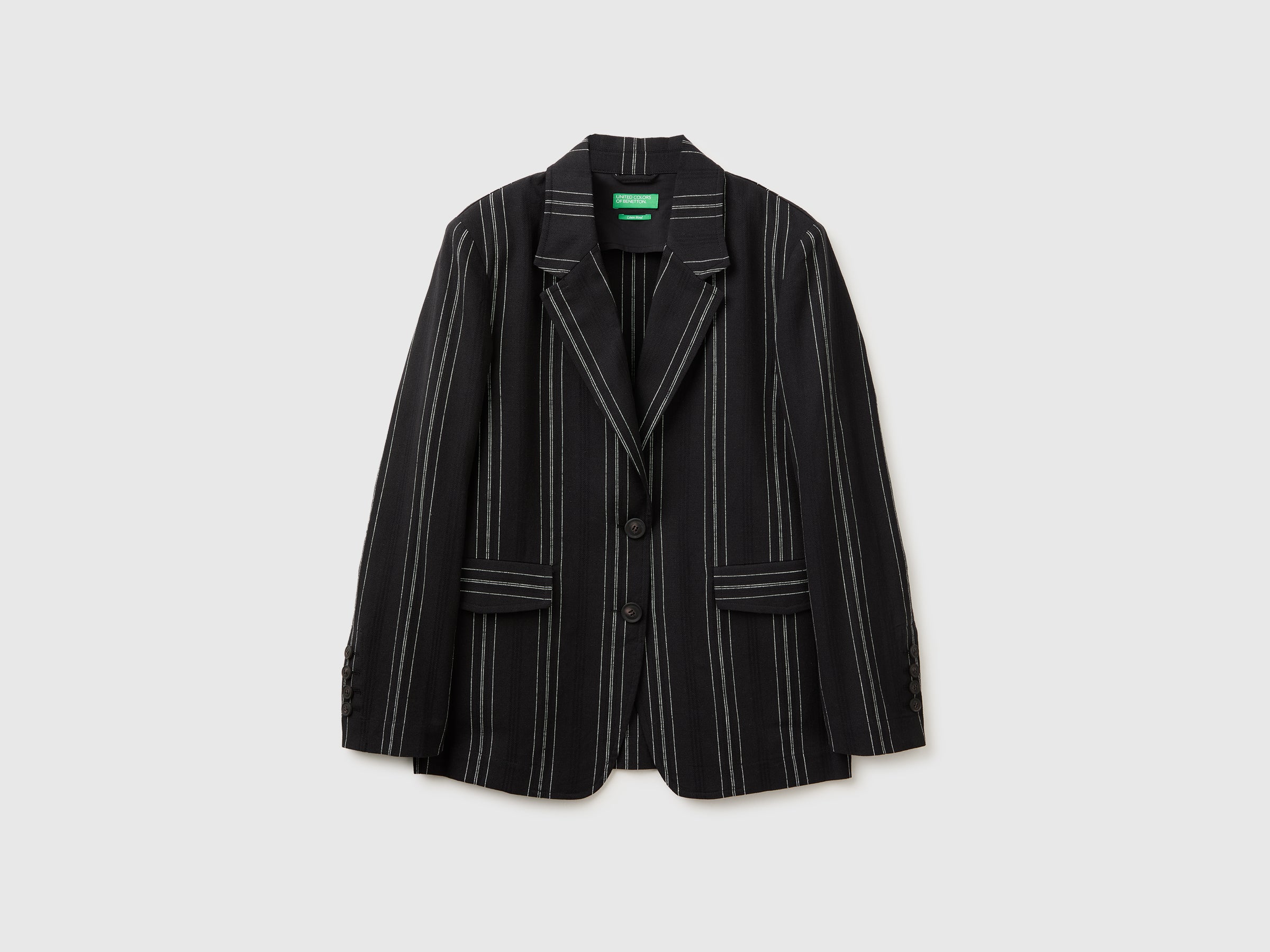 Striped linen blend blazer - ucb_image_FS
