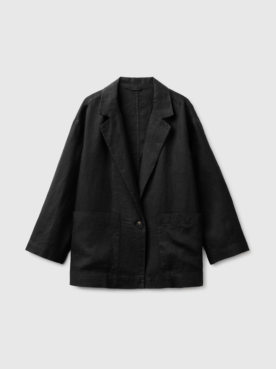 Blazer de abotoadura simples em 100% linho - ucb_image_FS