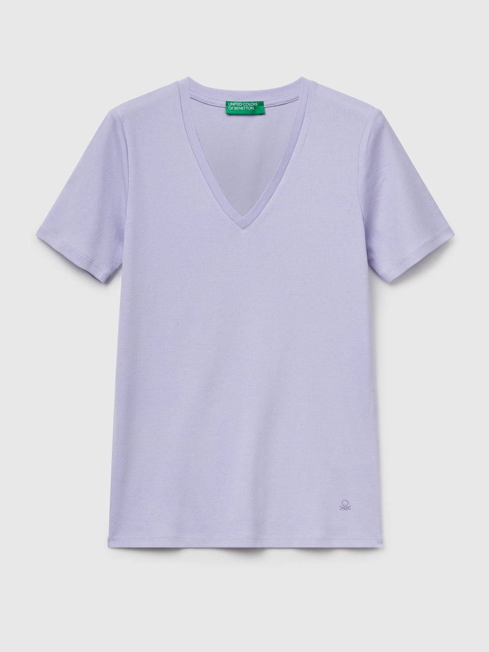 T-shirt em algodão puro com decote em V - ucb_image_FS