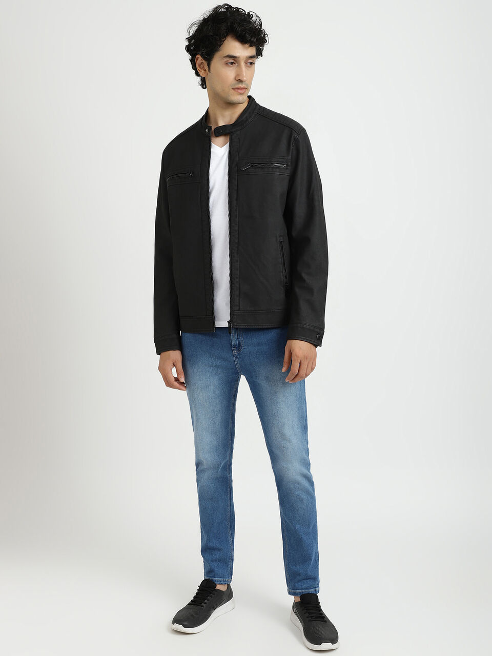 PU BIKER STYLE JACKET image number null