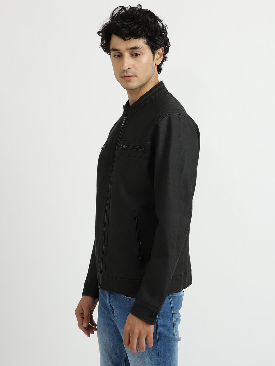 PU BIKER STYLE JACKET image number null