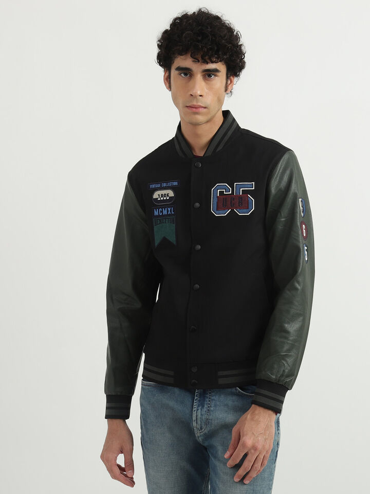 BADGED VARSITY JACKET
