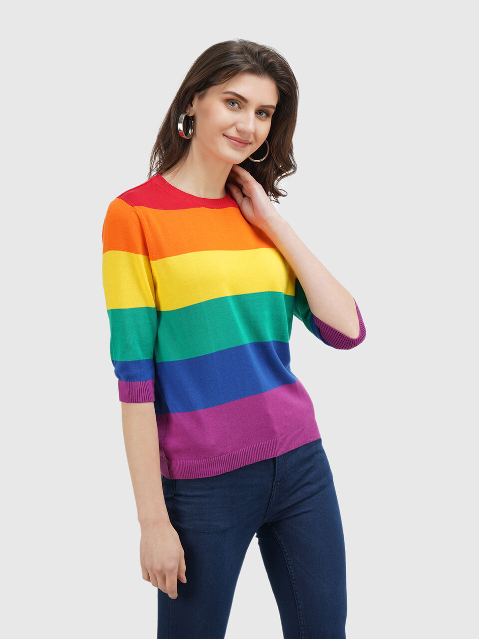 Rainbow Stripe Tricot image number null