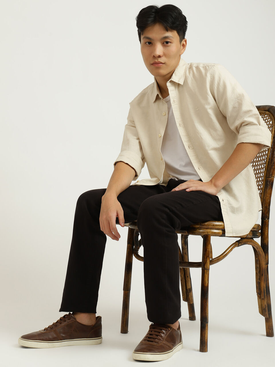 Full Sleeve Linen Regular Collar Shirt image number null