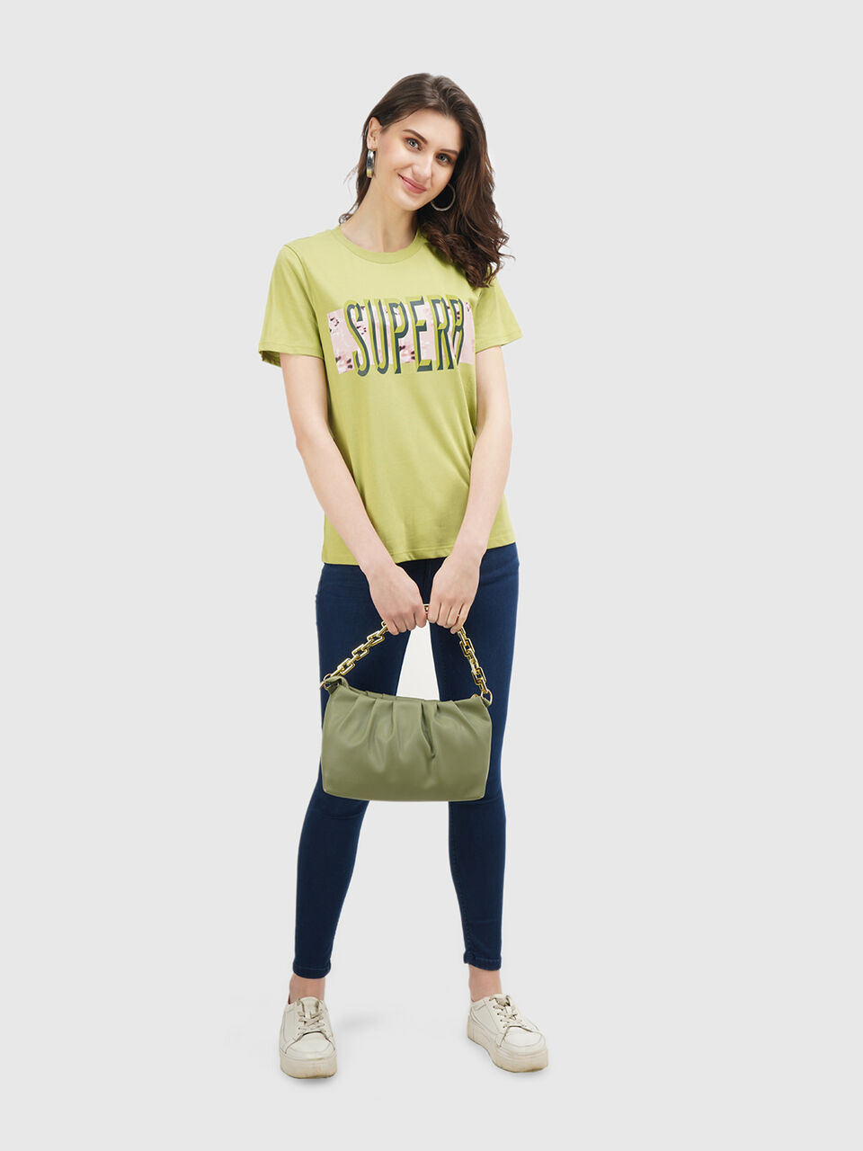 Short Sleeve Printed Round Neck Top image number null