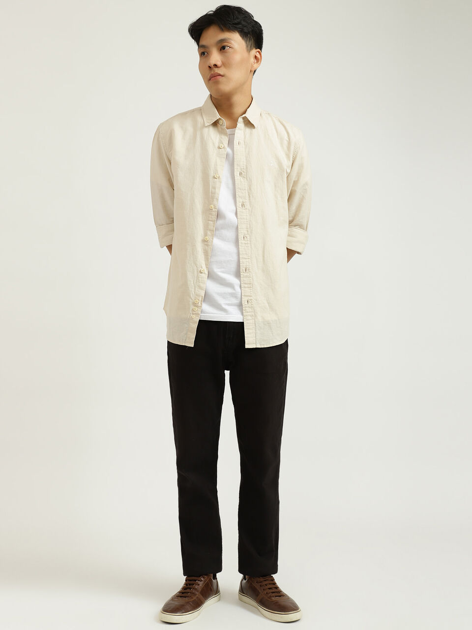 Full Sleeve Linen Regular Collar Shirt image number null