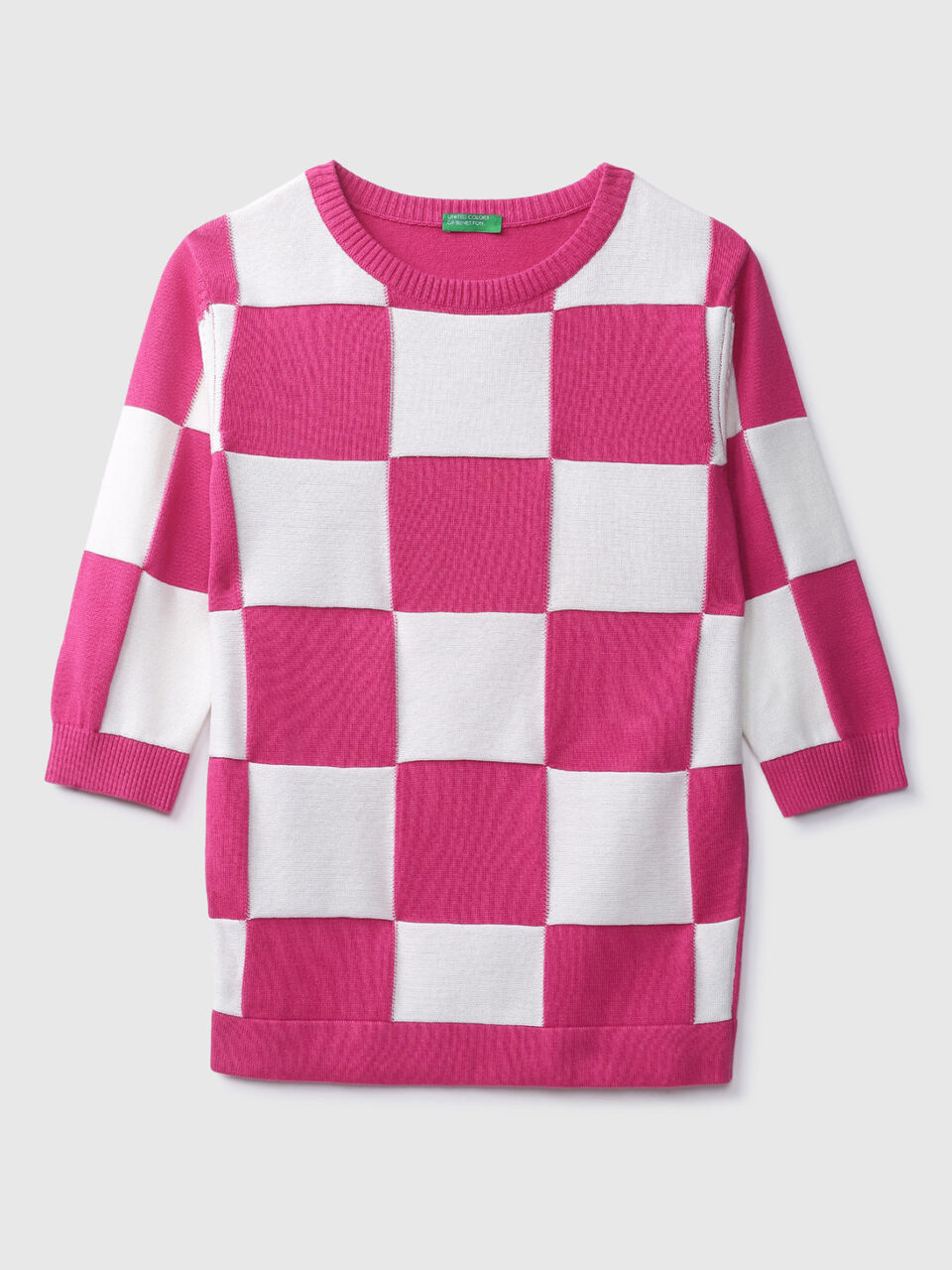 3/4TH SLV SQUARE COLOUR BLOCK TRICOT image number 1