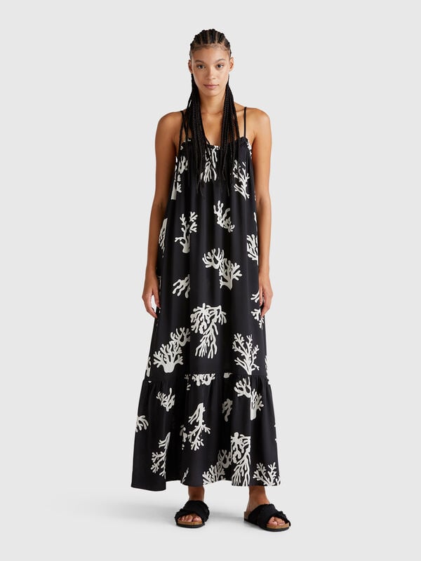 Strandkleid mit Korallenprint Damen