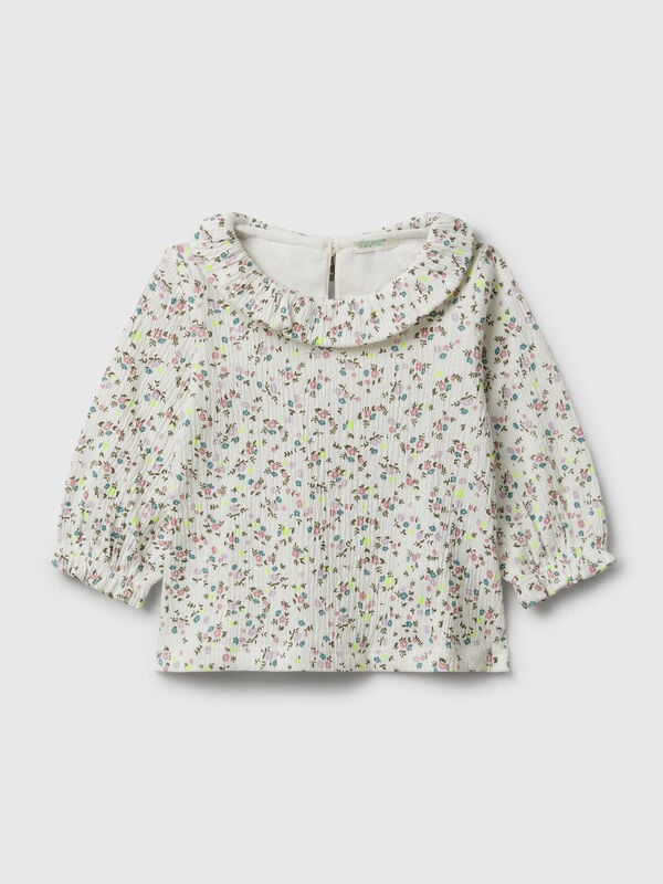 Geblümtes T-Shirt mit Kragen Newborn